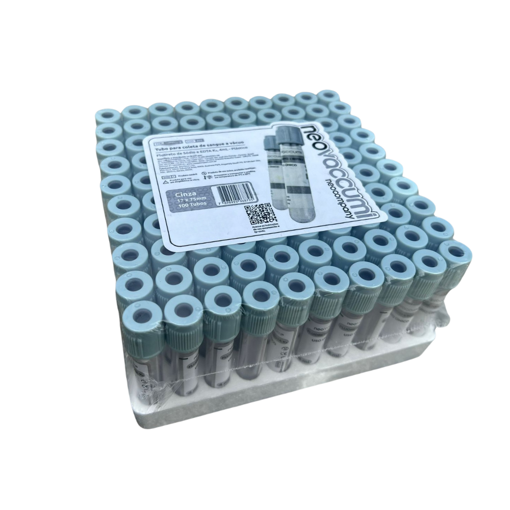 Tubo de Coleta a Vácuo Plástico Fluoreto de Sódio 2 ml (NEOLAB) – Rack com 100 Unidade - Image 3