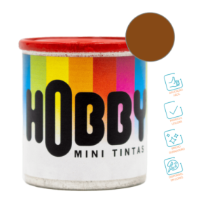 Mini tintas esmalte castanho couro – Hobby (Lata 16ml)